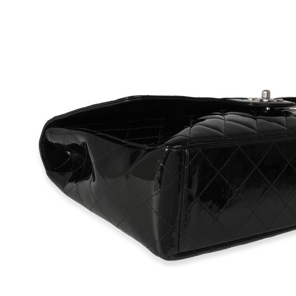 Chanel Black Quilted Patent Leather Maxi Classic Single Flap Bag - Picture 7 of 8
